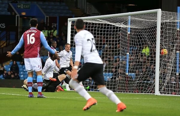 Romelu Lukaku Scores Everton's Second Goal Against Aston Villa in Premier League Action at Villa Park