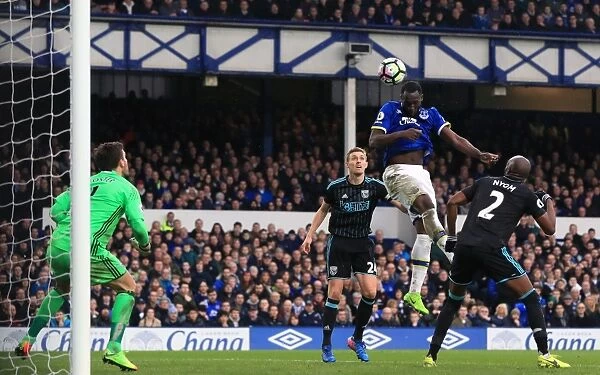 Romelu Lukaku Scores Third Goal: Everton vs. West Bromwich Albion at Goodison Park