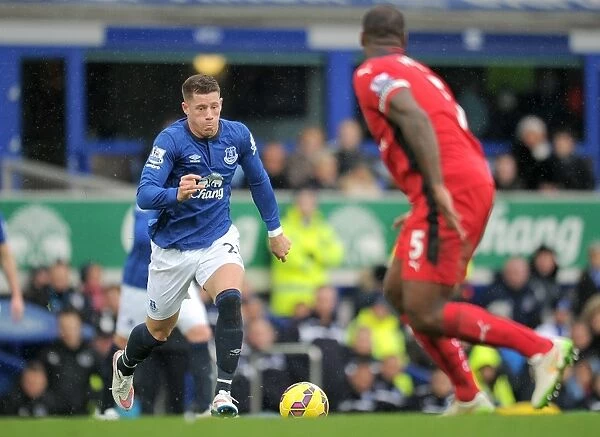 Ross Barkley in Action: Everton vs Leicester City, Premier League at Goodison Park