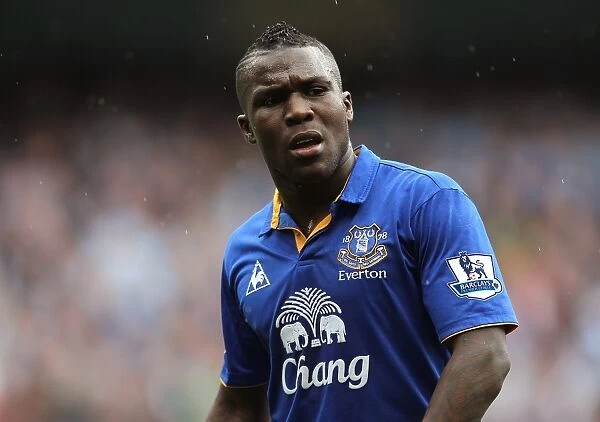 Royston Drenthe of Everton in Action against Manchester City (24 September 2011)