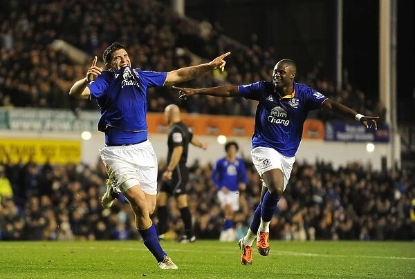 Stracqualursi and Gueye Celebrate First Goal: Everton's FA Cup Victory Moment vs. Fulham (2012)