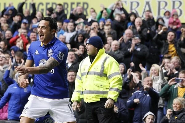 Tim Cahill's Four-Goal Onslaught: Everton's Triumph Over Fulham in the Barclays Premier League (28 April 2012, Goodison Park)
