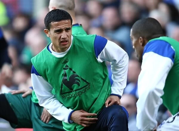 Tim Cahill's Pre-Match Ritual: Everton Star Warms Up at Goodison Park Before Newcastle Clash (Barclays Premier League, 13 May 2012)