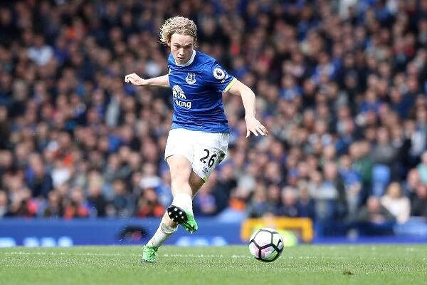 Tom Davies of Everton Facing Off Against Burnley at Goodison Park during the 2016-17 Premier League Season