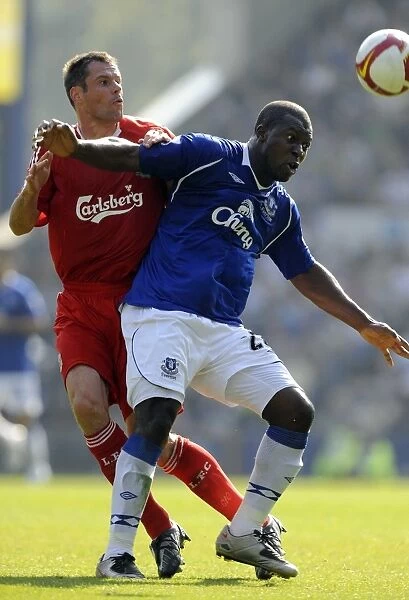 Yakubu vs Carragher: Intense Rivalry in Everton vs Liverpool Premier League Clash, 2008