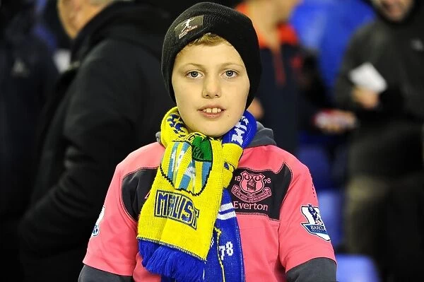Young Everton Fan's Passionate Support: Everton vs. Bolton Wanderers, Barclays Premier League, Goodison Park (November 10, 2010)