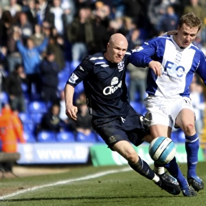 Andrew Johnson vs. Gary McSheffrey: A Football Rivalry Unfolds - Intense Moment from Birmingham City vs. Everton (BPL, 2008)