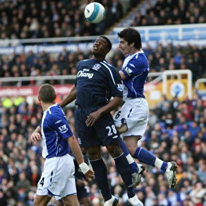 Anichebe vs Ridgewell: Intense Battle in Birmingham vs Everton, Barclays Premier League 07/08