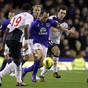 A Battle for the Ball: Donovan vs. Davies at Goodison Park (Everton vs. Bolton Wanderers, BPL, 04 January 2012)