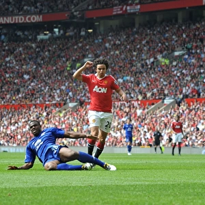 Determined Anichebe Thwarted by Van der Sar: Manchester United vs. Everton, Premier League (April 2011)