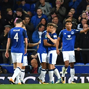 Dominic Calvert-Lewin's Goal Celebration: Everton Advances to Carabao Cup Fourth Round vs Sunderland at Goodison Park