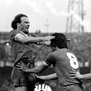 Everton FC's Glorious Moment: Andy Gray's Jubilation after Winning the 1985 European Cup Winners Cup with Teammates at Feyenoord Stadium
