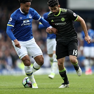 Everton vs Chelsea: Intense Battle Between Ashley Williams and Diego Costa at Goodison Park (Premier League 2016-17)