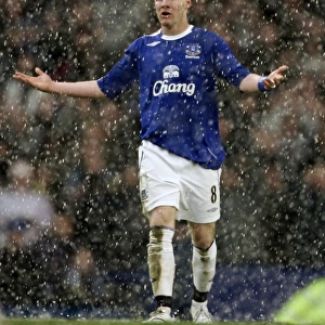 Evertons Johnson gestures during their English Premier League soccer match against Arsenal in Liver