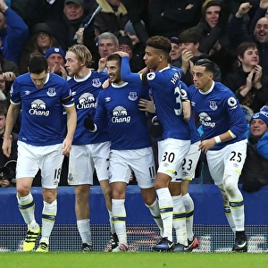 Everton's Kevin Mirallas Scores Second Goal Against Manchester City at Goodison Park
