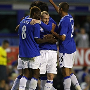 Everton's Louis Saha Scores Historic Goal in Europa League Play-offs vs. SK Sigma Olomouc