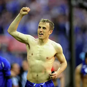 Everton's Phil Neville: FA Cup Semi-Final Victory Celebration vs. Manchester United at Wembley Stadium (04/19/09)