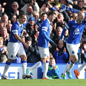 Everton's Steven Naismith Celebrates FA Cup Goal Against Swansea City (16-02-2014)