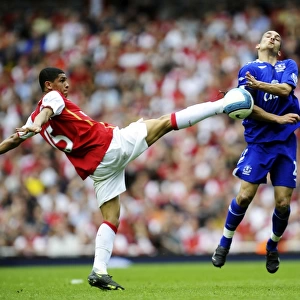 Football - Arsenal v Everton Barclays Premier League - Emirates Stadium - 4 / 5 / 08 Arsenals Denilson and Evertons Leon Osman (R) in action Mandatory Credit: Action Images / Tony O Brien Livepic NO ONLINE / INTERNET USE WITHOUT A LICENCE FRO