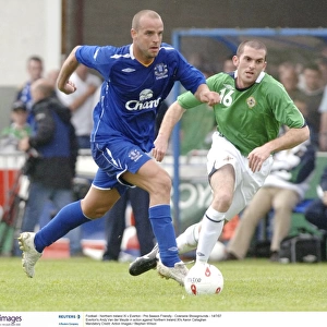 Football - Northern Ireland XI v Everton - Pre Season Friendly - Coleraine Showgrounds - 14 / 7 / 07 Evertons Andy Van der Meyde in action against Northern Ireland XIs Aaron Callaghan Mandatory Credit: Action Images /