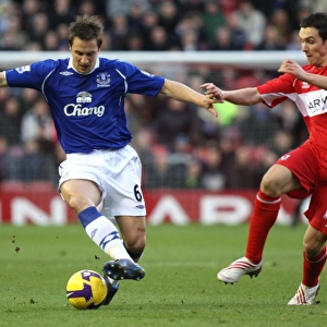 Intense Battle: Downing vs Jagielka - Middlesbrough vs Everton (08/09), Barclays Premier League