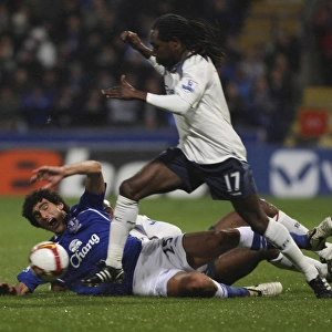 Intense Moment: Fellaini vs. Riga in Bolton vs. Everton Premier League Clash (2008)