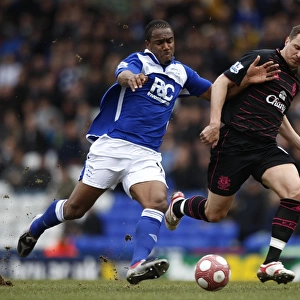 Intense Rivalry on the Field: Jagielka vs. Jerome - Birmingham City vs. Everton, Premier League