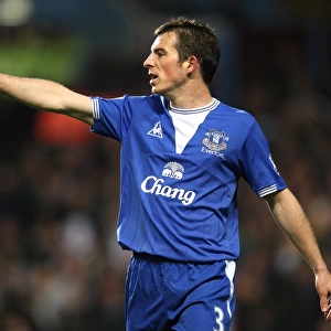 Leighton Baines in Action: Everton vs. Aston Villa - Premier League Showdown