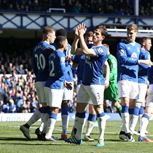 Leighton Baines Scores Everton's Second Goal: Everton v AFC Bournemouth, Barclays Premier League, Goodison Park