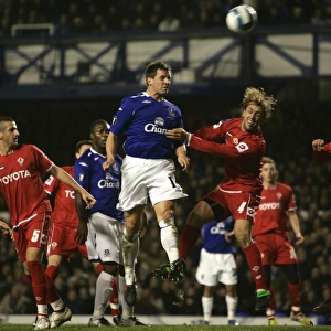 Phil Jagielka's Determined Performance: Everton vs Fiorentina, UEFA Cup Fourth Round Second Leg, 2008
