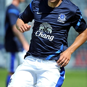 Phil Neville in Action: Everton FC's Pre-Season Friendly Against Morecambe at Globe Arena