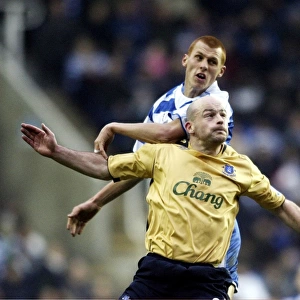 Reading v Everton Steve Sidwell of Reading challenges Lee Carsley of Everton
