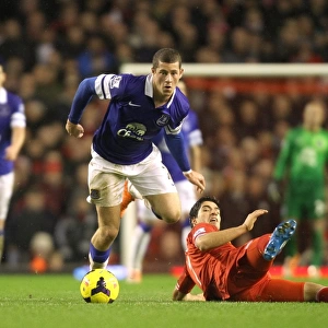 Ross Barkley Evades Luis Suarez: Everton vs. Liverpool's Intense Rivalry (4-0)