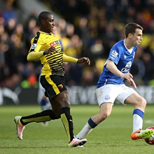 Seamus Coleman in Action: Everton vs. Watford, Barclays Premier League (APR 2016)