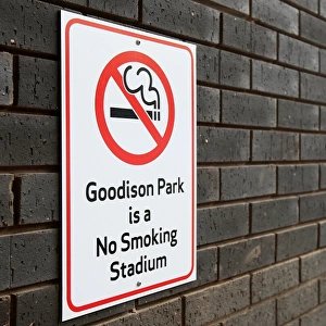 No Smoking at Goodison Park: Everton Football Club's Stadium Sign