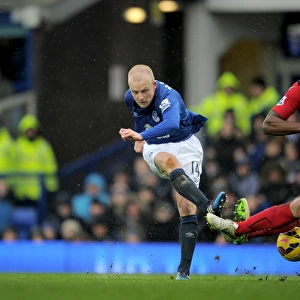 Steven Naismith Scores First: Everton vs Leicester City, Barclays Premier League, Goodison Park
