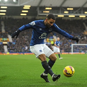 Thrilling Action: Aaron Lennon of Everton vs Leicester City at Goodison Park