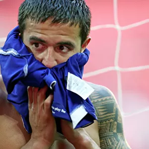 Tim Cahill's Emotional Reaction: Everton's FA Cup Semi-Final Victory over Manchester United (2009)