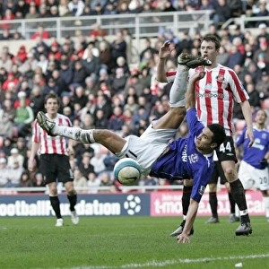 Tim Cahill's Thunderous Shot for Everton vs Sunderland (07/08 Season)