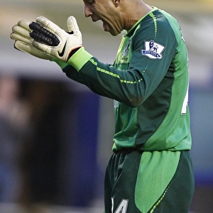 Tim Howard in Action: Everton vs Fulham, Barclays Premier League, Goodison Park (19 March 2011)