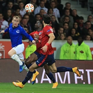 Tony Hibbert in Action: Everton vs. Lille OSC, UEFA Europa League Group H