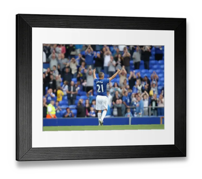 Framed Print : Leon Osman's Emotional Farewell: Everton vs. FC Porto at Goodison Park