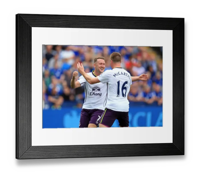 Framed Print : McGeady and McCarthy: Everton's Unforgettable Goal Celebration vs. Leicester City