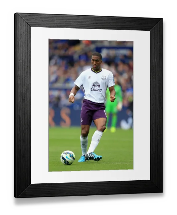 Framed Print : Everton's Unyielding Defender: Sylvain Distin at King Power Stadium - Barclays Premier League Framed Print : Everton's Unyielding Defender: Sylvain Distin at King Power Stadium - Barclays Premier League