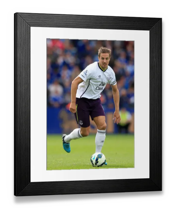 Framed Print : Phil Jagielka vs Leicester City: Everton's Defender in Action at King Power Stadium - Barclays Premier League Soccer Match Framed Print : Phil Jagielka vs Leicester City: Everton's Defender in Action at King Power Stadium - Barclays Premier League Soccer Match