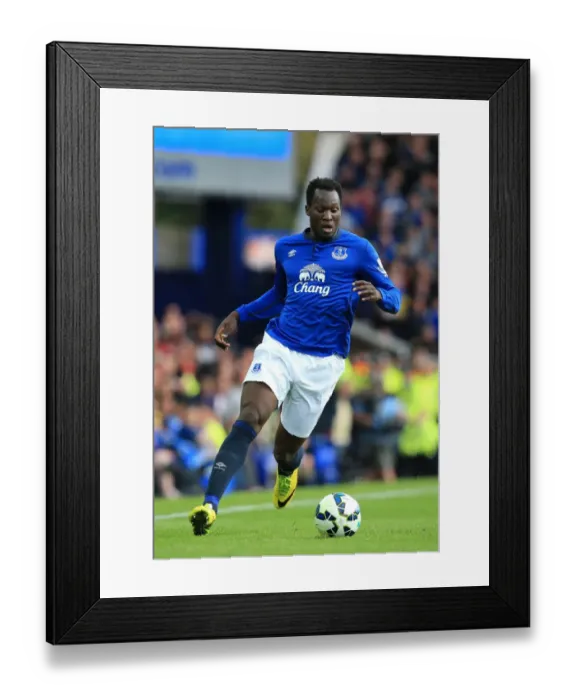 Framed Print : Lukaku's Showdown: Everton vs Arsenal at Goodison Park, Premier League 2014