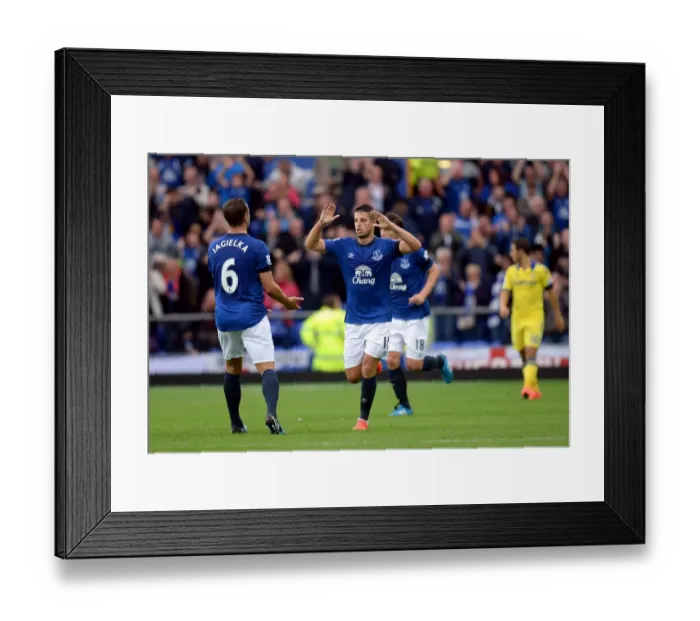 Framed Print : Mirallas Strikes First: Everton's Victory Moment vs. Chelsea (30-8-2014) Framed Print : Mirallas Strikes First: Everton's Victory Moment vs. Chelsea (30-8-2014)