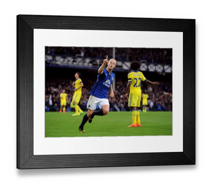Framed Print : Naismith Strikes Again: Everton Takes 2-0 Lead Over Chelsea