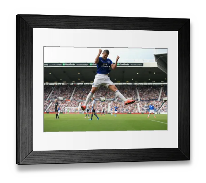 Framed Print : Mirallas Scores Everton's Second Goal Against West Bromwich Albion in Premier League Framed Print : Mirallas Scores Everton's Second Goal Against West Bromwich Albion in Premier League
