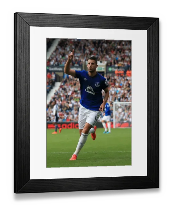 Framed Print : Mirallas Scores Everton's Second Goal vs. West Bromwich Albion in Premier League Framed Print : Mirallas Scores Everton's Second Goal vs. West Bromwich Albion in Premier League